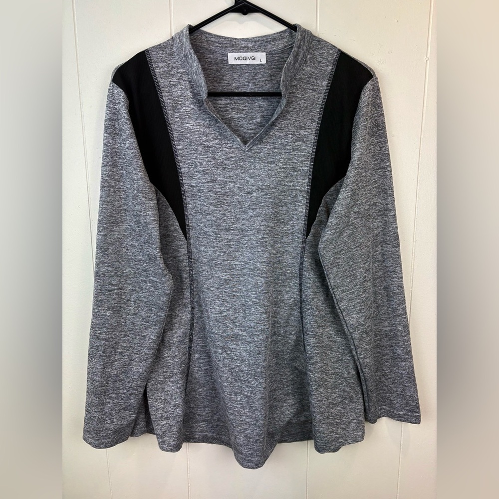 V-Neck Moqivgi Athletic Long Sleeve Pullover